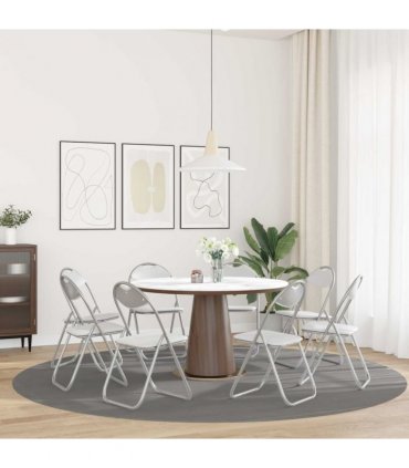vidaXL Folding Chair 8 pcs White and Grey 48 x 43.5 x 81 cm — V0672080075