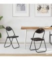 vidaXL Folding Chair 2 pcs Black 48 x 43.5 x 81 cm Faux Leather — V0672080078