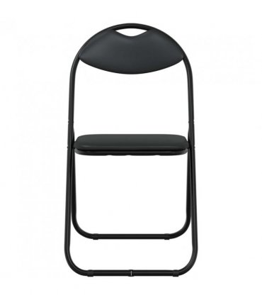 vidaXL Folding Chair 2 pcs Black 48 x 43.5 x 81 cm Faux Leather — V0672080078