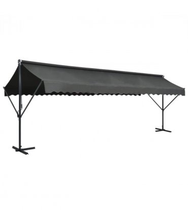 vidaXL Free Standing Awning 600x300 cm Anthracite — Size: 6 x 3 m, Model: with anthracite frame