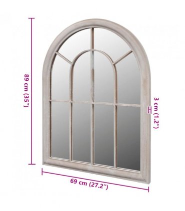 vidaXL Rustic Arch Garden Mirror 69x89 cm for Indoor and Outdoor Use — Size: 89 x 69 cm