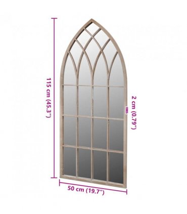 vidaXL Gothic Arch Garden Mirror 50x115 cm for Indoor and Outdoor Use — Size: 115 x 50 cm