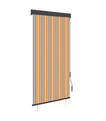 vidaXL Outdoor Roller Blind 100x250 cm Yellow and Blue — Size: 100 x 250 cm