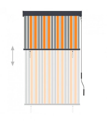 vidaXL Outdoor Roller Blind 100x250 cm Yellow and Blue — Size: 100 x 250 cm