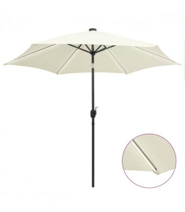 vidaXL Garden Parasol | Sand white | 100% polyester, aluminium | 300 cm diameter