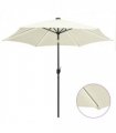 vidaXL Garden Parasol | Sand white | 100% polyester, aluminium | 300 cm diameter