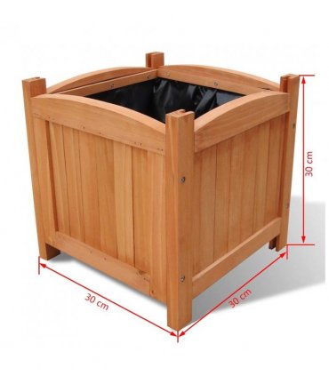vidaXL Wooden Raised Bed 30 x 30 x 30 cm Set of 2 — Colour: brown