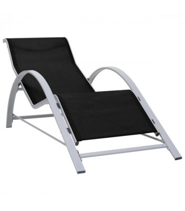 vidaXL Sunlounger | Black | Textilene, Aluminium, Steel | Standard | Ergonomic