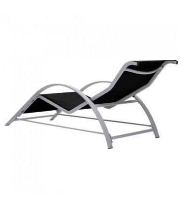 vidaXL Sunlounger | Black | Textilene, Aluminium, Steel | Standard | Ergonomic