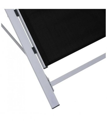 vidaXL Sunlounger | Black | Textilene, Aluminium, Steel | Standard | Ergonomic