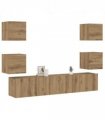 vidaXL Wall Mounted TV cabinets 6 pcs Artisan Oak Engineered Wood — V0672080301