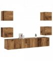 vidaXL Wall Mounted TV cabinets 6 pcs Old Wood Engineered Wood — V0672080304
