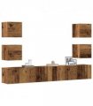vidaXL Wall Mounted TV cabinets 6 pcs Old Wood Engineered Wood — V0672080308