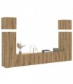 vidaXL 8 Piece TV Cabinet Set Wall-mounted Artisan Oak Engineered Wood