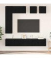 vidaXL TV Cabinet Set Wall-mounted 8 pcs Black Oak Engineered Wood — V0672080321