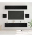 vidaXL TV Cabinet Set Wall-mounted 8 pcs Black Oak Engineered Wood — V0672080325