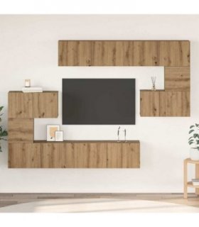 vidaXL TV Cabinet Set Wall-mounted 8 pcs Artisan Oak Engineered Wood — V0672080334