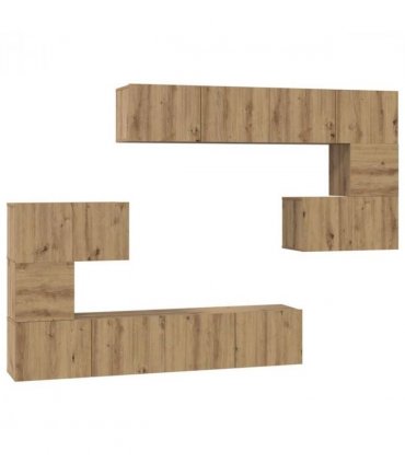 vidaXL TV Cabinet Set Wall-mounted 8 pcs Artisan Oak Engineered Wood — V0672080334