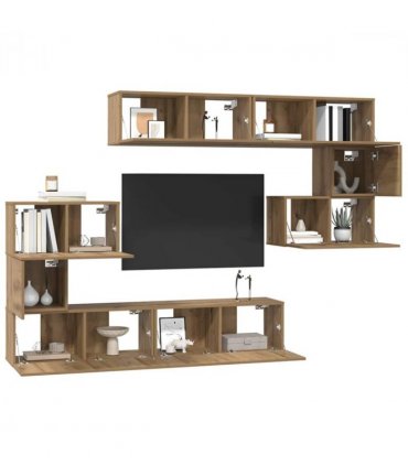 vidaXL TV Cabinet Set Wall-mounted 8 pcs Artisan Oak Engineered Wood — V0672080334