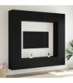 vidaXL TV Cabinet Set Wall-mounted 8 pcs Black Oak Engineered Wood — V0672080336