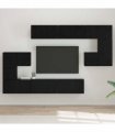 vidaXL TV Cabinet Set Wall-mounted 10 pcs Black Oak Engineered Wood — V0672080338