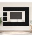 vidaXL TV Cabinet Set Wall-mounted 10 pcs Black Oak Engineered Wood — V0672080342