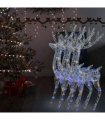vidaXL XXL Acrylic Christmas Reindeers 250 LED 3 pcs 180 cm Multicolour — Size: 96 x 40 x 180 cm
