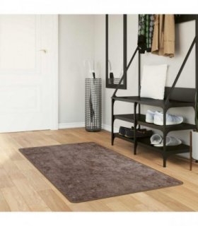 vidaXL Rug Runner MARSA Grey 80 x 100 cm Polyester and PVC