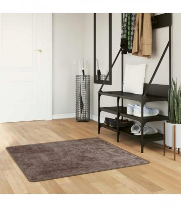 vidaXL Rug Runner MARSA Grey 100 x 100 cm Polyester and PVC