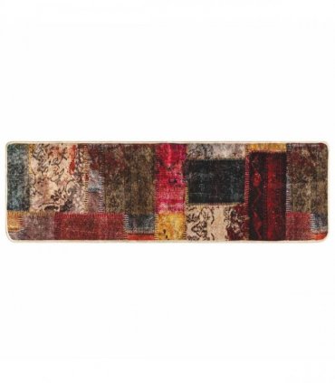 vidaXL Rug Runner MARSA Multicolour 80 x 250 cm Polyester and PVC — Colour: Patchwork