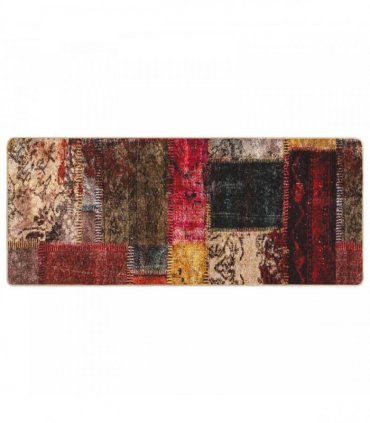 vidaXL Rug Runner MARSA Multicolour 100 x 200 cm Polyester and PVC — Colour: Patchwork