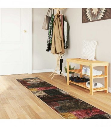 vidaXL Rug Runner MARSA Multicolour 50 x 250 cm Polyester and PVC — Colour: Patchwork