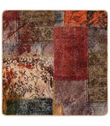 vidaXL Rug Runner MARSA Multicolour 100 x 100 cm Polyester and PVC — Colour: Patchwork