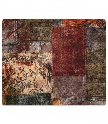 vidaXL Rug Runner MARSA Multicolour 80 x 100 cm Polyester and PVC — Colour: Patchwork