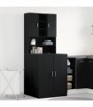 vidaXL Washing Machine Cabinet 2 pcs Black Oak 70.5 x 71.5 x 181.5 cm