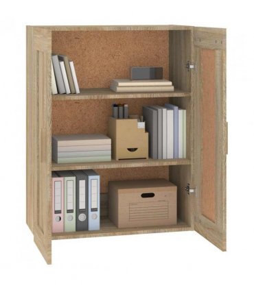 vidaXL Wall Cabinet Sonoma Oak 69.5x32.5x90 cm Engineered Wood