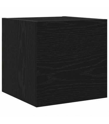 vidaXL TV Units Wall-mounted 4 pcs Black Oak Engineered wood