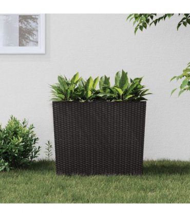 vidaXL Planter with Removable Inner Brown 12 / 44 L PP Rattan