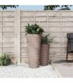 vidaXL Planter with Removable Inner Mocha 18/45 L PP Grooved Look