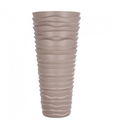 vidaXL Planter with Removable Inner Mocha 18/45 L PP Grooved Look