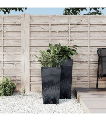vidaXL Planter with Removable Inner Anthracite 11/26.5L PP Concrete Look — Size: 26.5 l