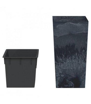 vidaXL Planter with Removable Inner Anthracite 11/26.5L PP Concrete Look — Size: 26.5 l