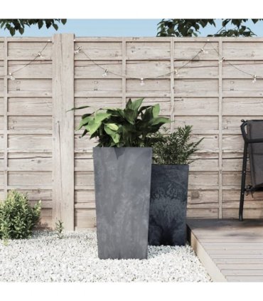 vidaXL Planter with Removable Inner Grey 21/49 L PP Concrete Look