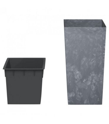 vidaXL Planter with Removable Inner Grey 21/49 L PP Concrete Look