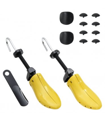 vidaXL Shoe Stretchers with Shoe Horn Yellow EU 37-41 Plastic — Model: with knob & hook