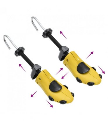vidaXL Shoe Stretchers with Shoe Horn Yellow EU 37-41 Plastic — Model: with knob & hook