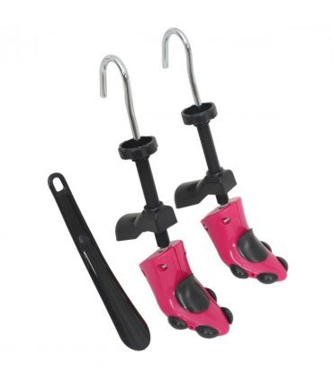 vidaXL Shoe Stretchers with Shoe Horn Pink EU 34-40 Plastic — Model: with knob & hook