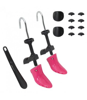 vidaXL Shoe Stretchers with Shoe Horn Pink EU 34-40 Plastic — Model: with knob & hook