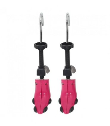 vidaXL Shoe Stretchers with Shoe Horn Pink EU 34-40 Plastic — Model: with knob & hook