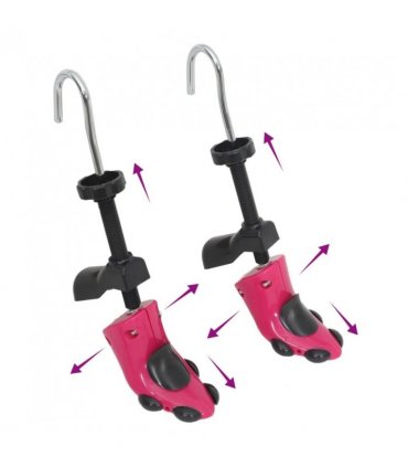 vidaXL Shoe Stretchers with Shoe Horn Pink EU 34-40 Plastic — Model: with knob & hook